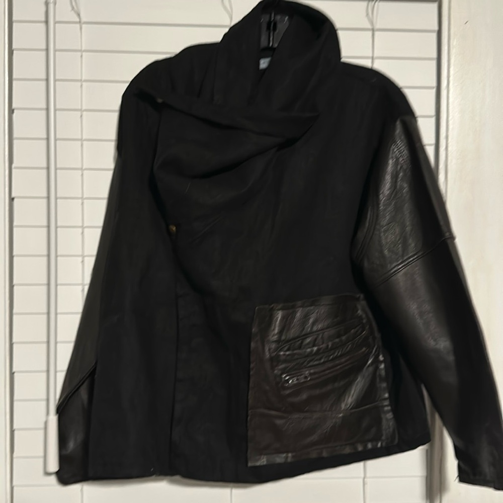 Artists and Revolutionaries Linen & Leather Jacket, Black